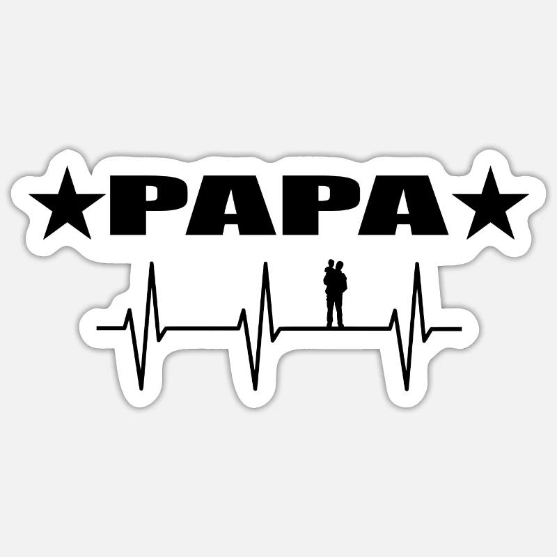 Papa - Sticker Größe S (10 x 10 cm) - Mattweiß