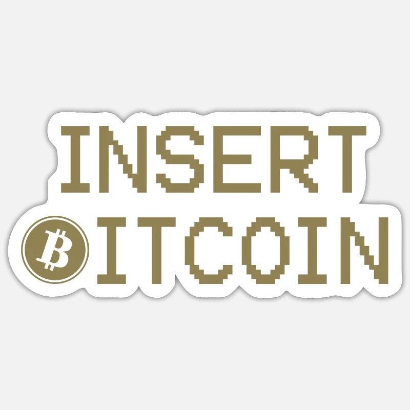 Présentez Bitcoin ici - Sticker taille S (10 x 10 cm) - blanc mat