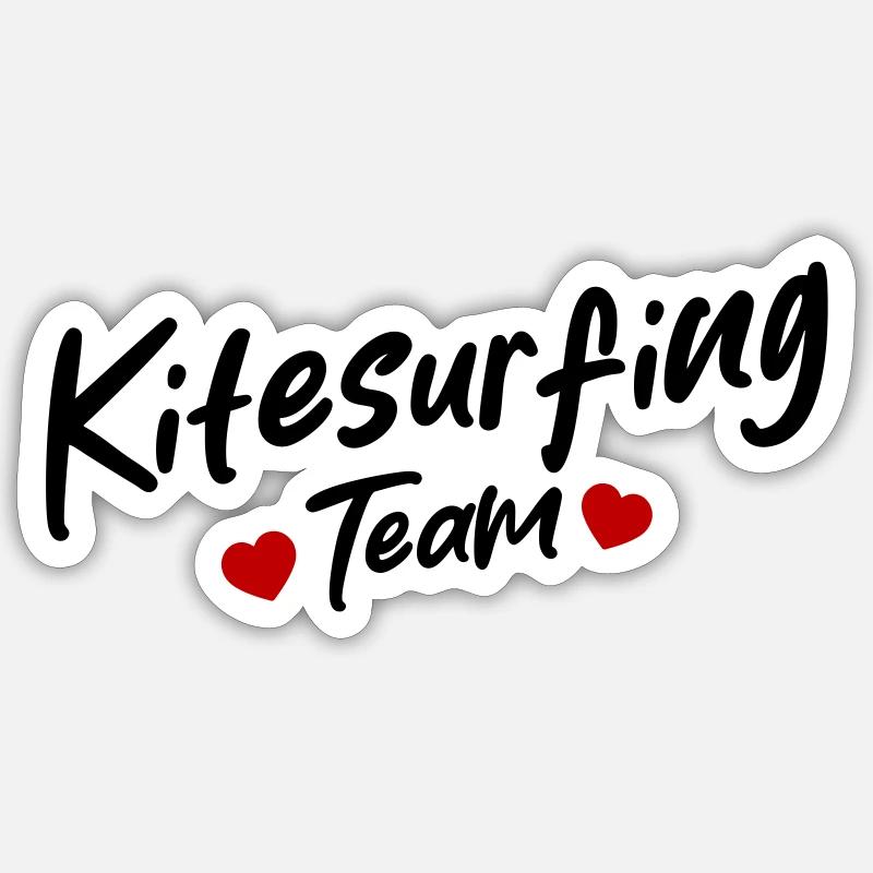 Équipe de kitesurf - Sticker taille S (10 x 10 cm) - blanc mat