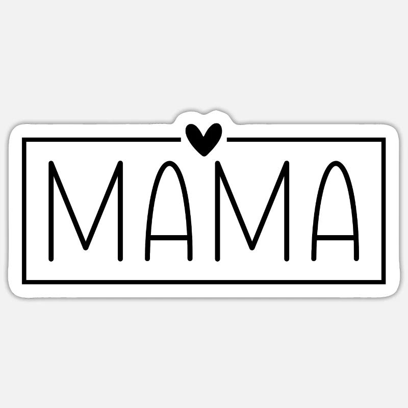 Mama Rahmen Herz Mutter Liebe Muttertag Geschenk - Sticker Größe S (10 x 10 cm) - Mattweiß
