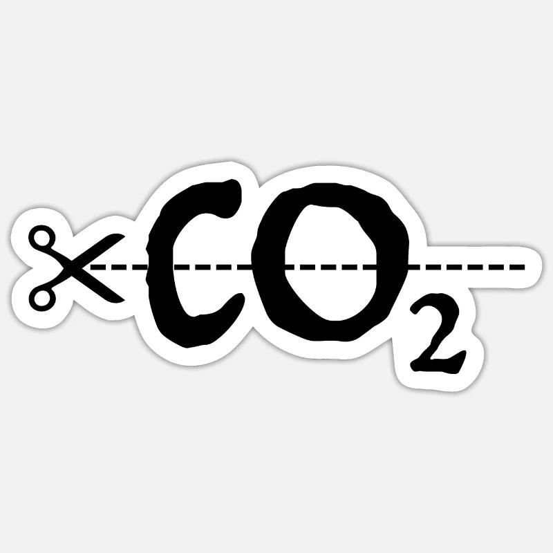 CO2 | Scissors, Climate Change, Nature Conservation Sticker size S (10 x 10 cm)