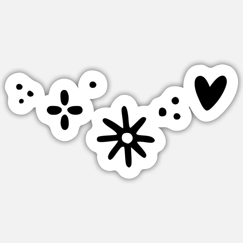 Heart Star Pattern - Sticker size S (10 x 10 cm) - white matte