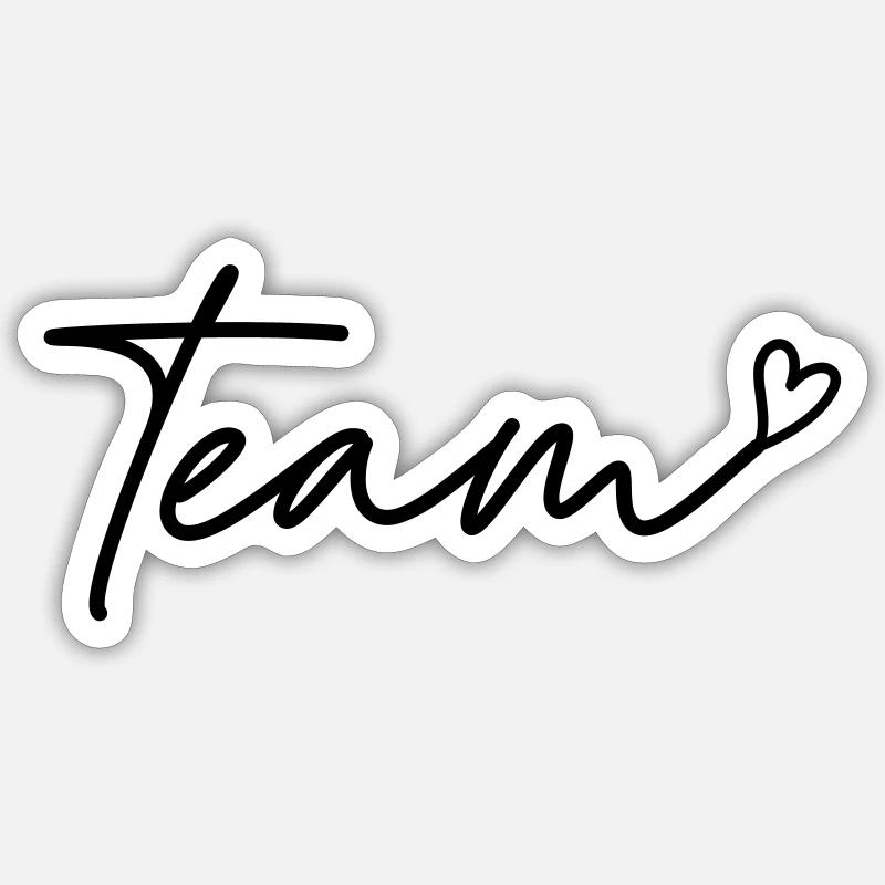 Team mit Herz - Sticker Größe S (10 x 10 cm) - Mattweiß