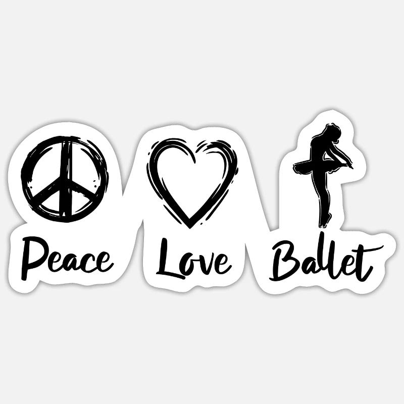 J’adore le ballet - Sticker taille S (10 x 10 cm) - blanc mat