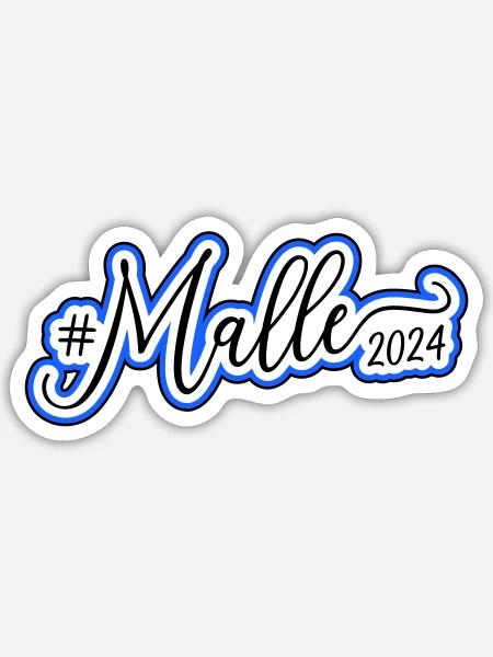 Malle 2024 Palme Mallorca - Sticker Größe S (10 x 10 cm) - Mattweiß
