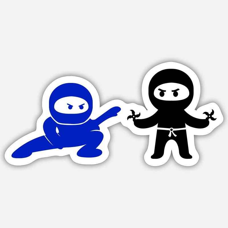 Ninjas - Sticker taille S (10 x 10 cm) - blanc mat