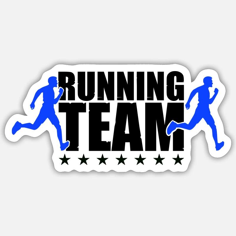 running team - Sticker size S (10 x 10 cm) - white matte