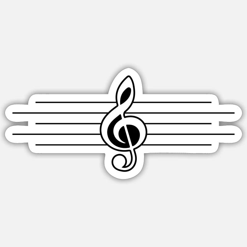 Musique de la Clef - Sticker taille S (10 x 10 cm) - blanc mat