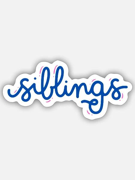 Geschwister - Sticker Größe S (10 x 10 cm) - Mattweiß