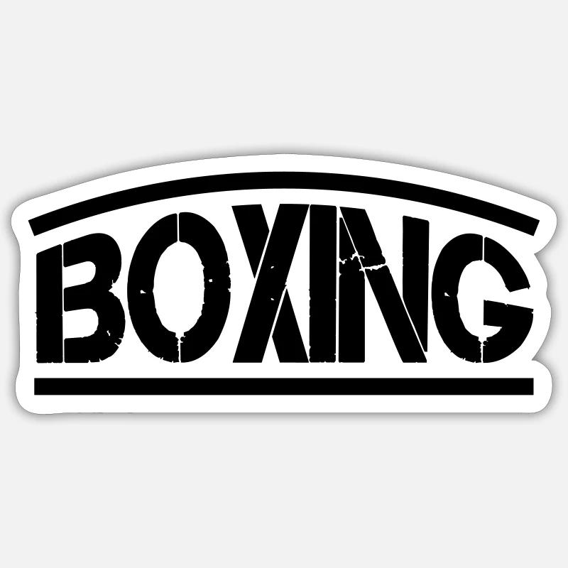 Boîtes de boxe - Sticker taille S (10 x 10 cm) - blanc mat