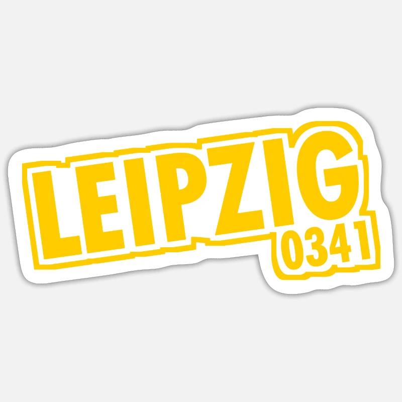 Leipzig - 0341 - Indicatif régional - Saxe - Sticker taille S (10 x 10 cm) - blanc mat