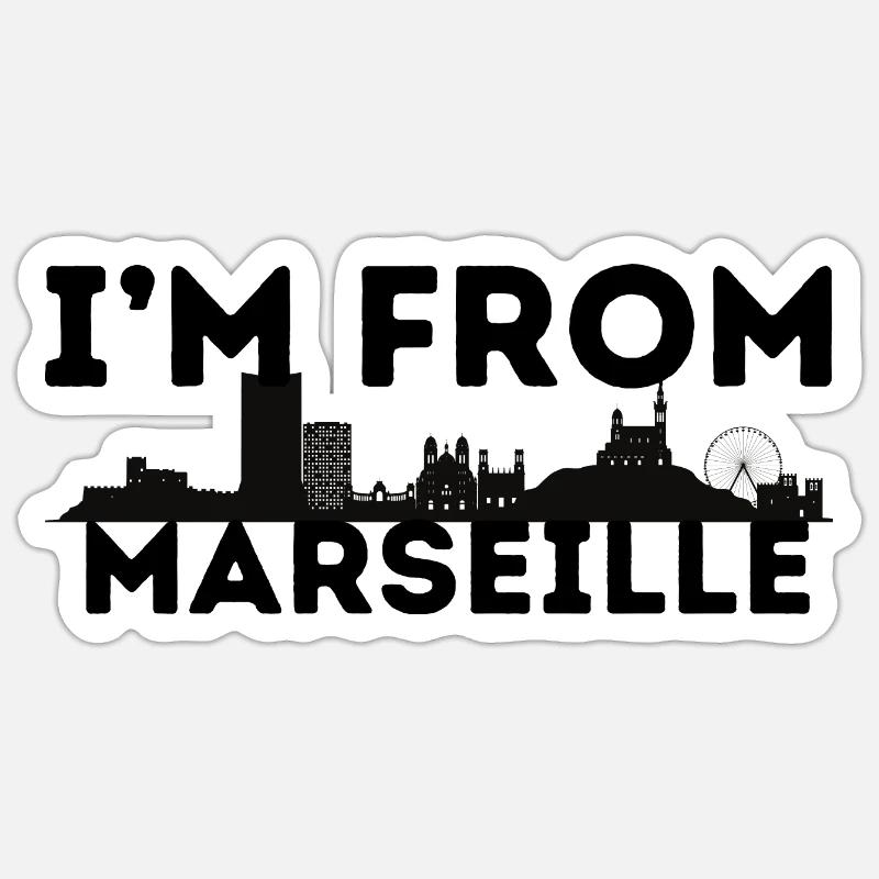 I'm from Marseille - Sticker size S (10 x 10 cm) - white matte