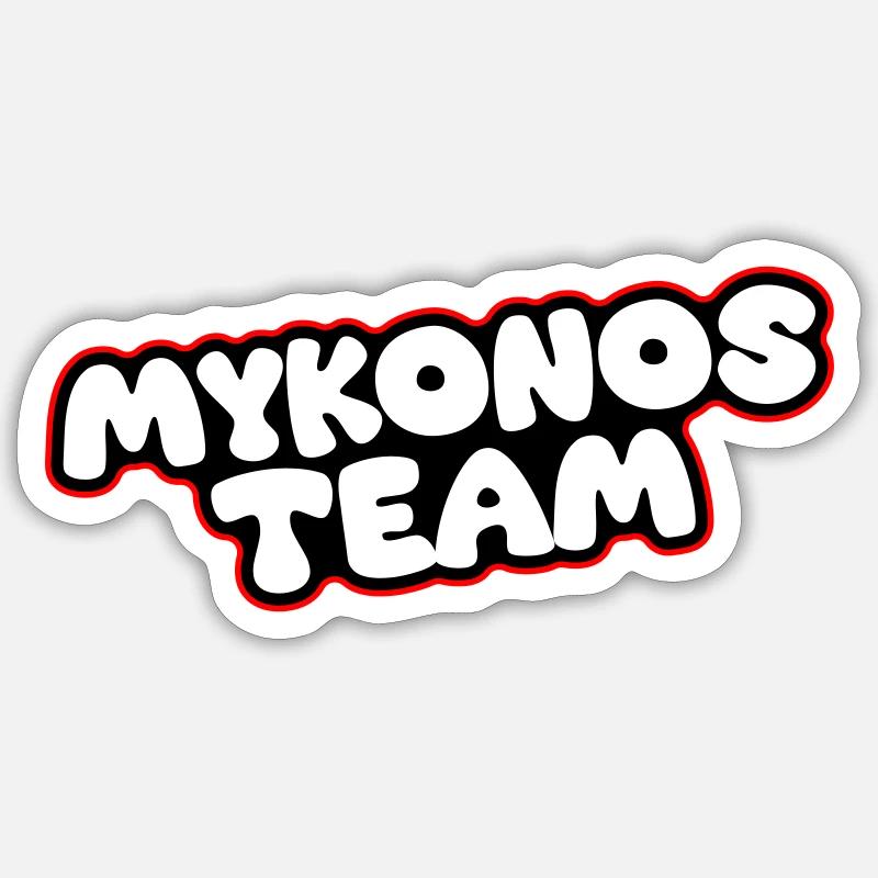Mykonos Team - Sticker Größe S (10 x 10 cm) - Mattweiß