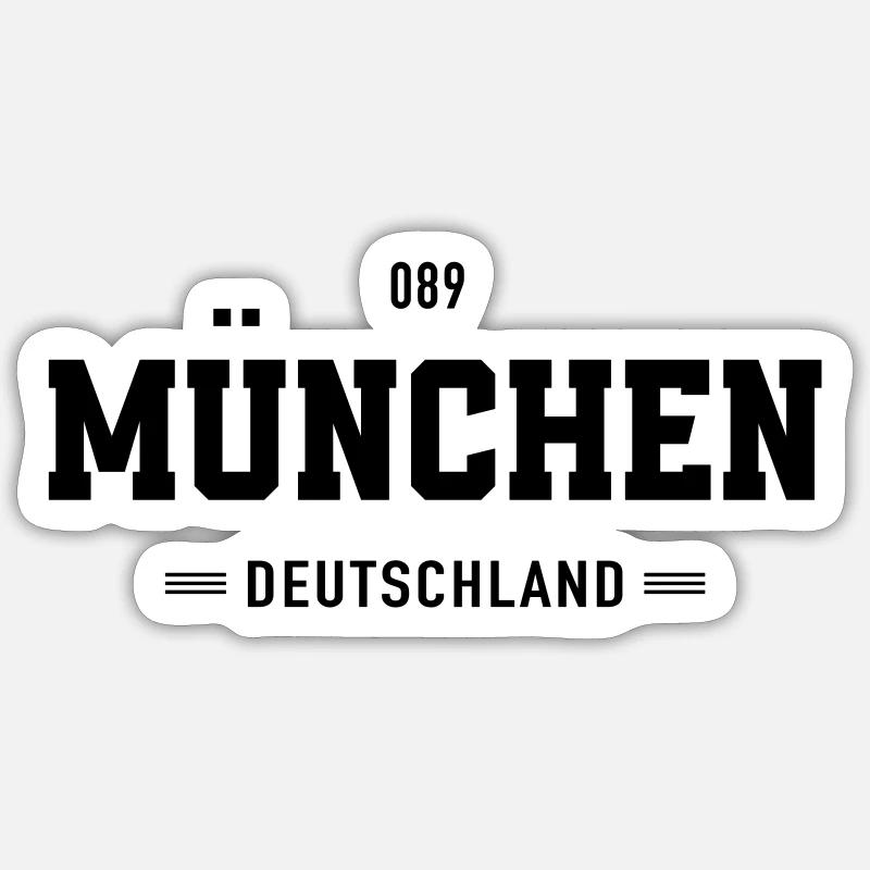 089 Muenchen Deutschland - Sticker Größe S (10 x 10 cm) - Mattweiß