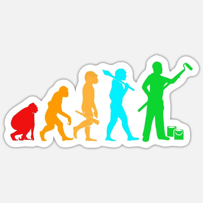 Painter Evolution - Sticker size S (10 x 10 cm) - white matte