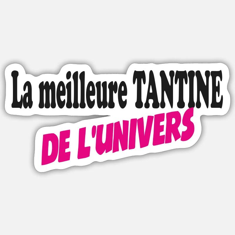 La meilleure TANTINE de l'univers - Sticker taille S (10 x 10 cm) - blanc mat