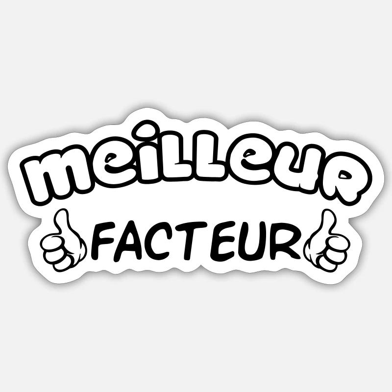 MEILLEUR FACTEUR - Sticker taille S (10 x 10 cm) - blanc mat