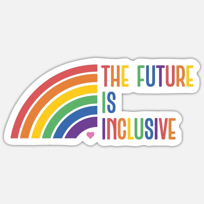 LGBT Pride Month - The Future is Inclusive - Sticker size S (10 x 10 cm) - white matte
