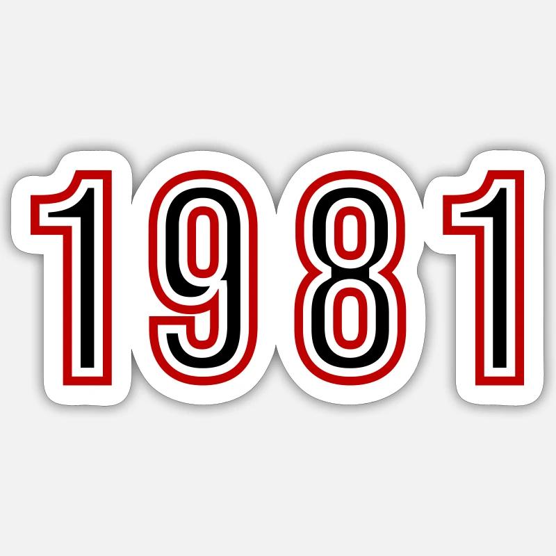 1981 Numéro de l’année - Sticker taille S (10 x 10 cm) - blanc mat