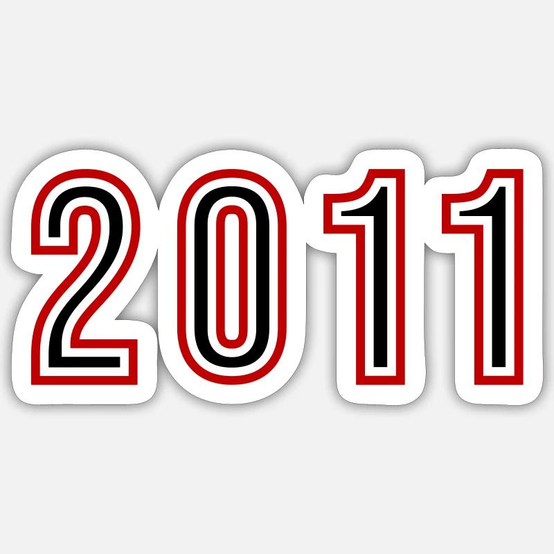 Numéro de l’année 2011 - Sticker taille S (10 x 10 cm) - blanc mat