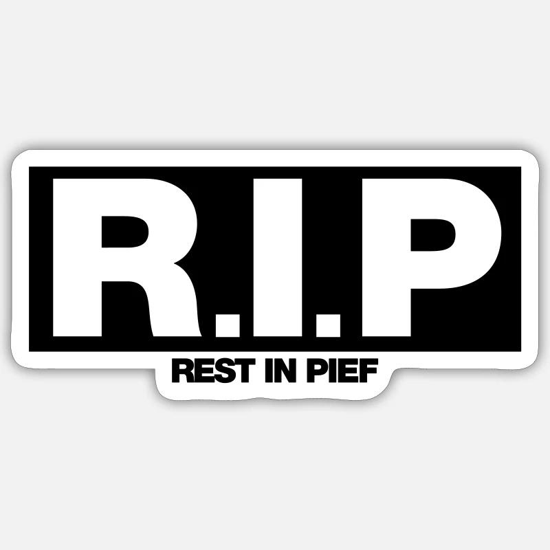 REPOS À PIEF (R.I.P.) - Sticker taille S (10 x 10 cm) - blanc mat