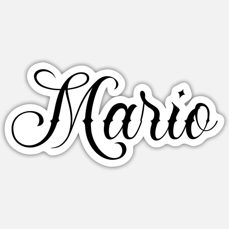 Mario - Sticker taille S (10 x 10 cm) - blanc mat