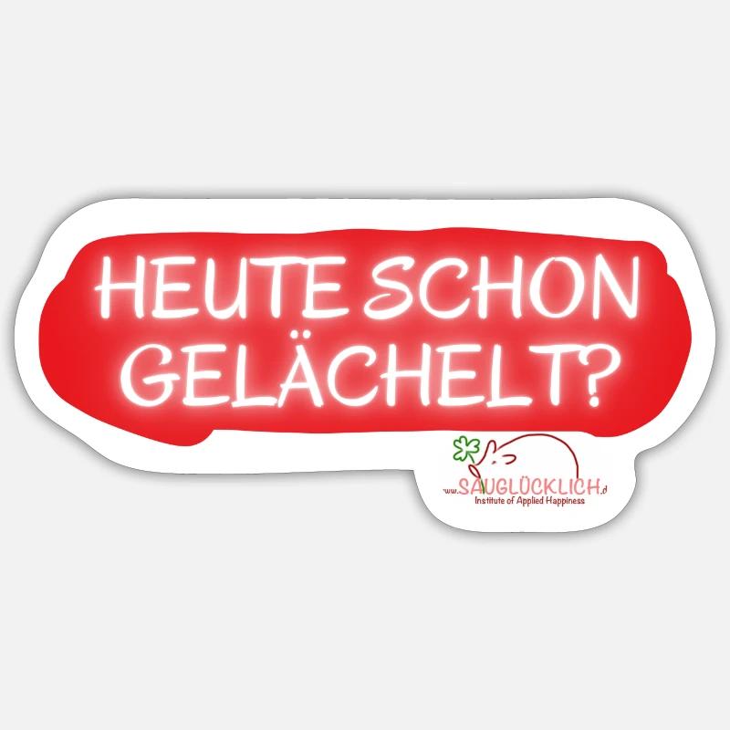Heute schon gelächelt 2 - Sticker Größe S (10 x 10 cm) - Mattweiß