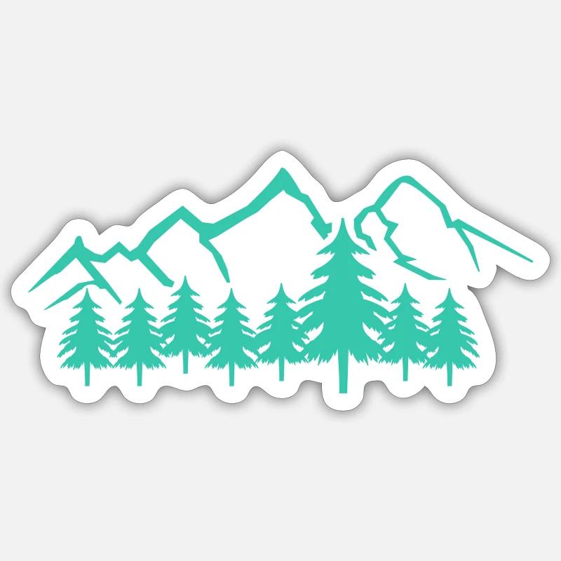 mountains - Sticker Größe S (10 x 10 cm) - Mattweiß
