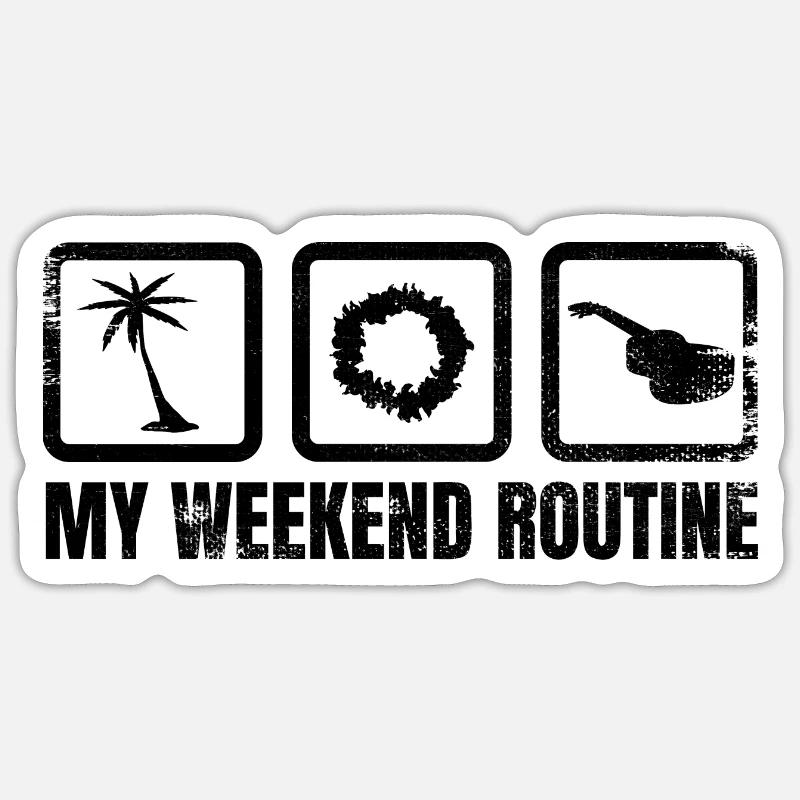 Week-end Ukulélé Sticker taille S (10 x 10 cm)