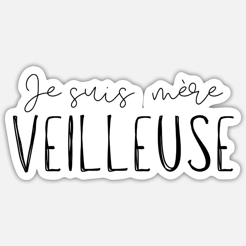Mutter Nachtlicht - Sticker Größe S (10 x 10 cm) - Mattweiß