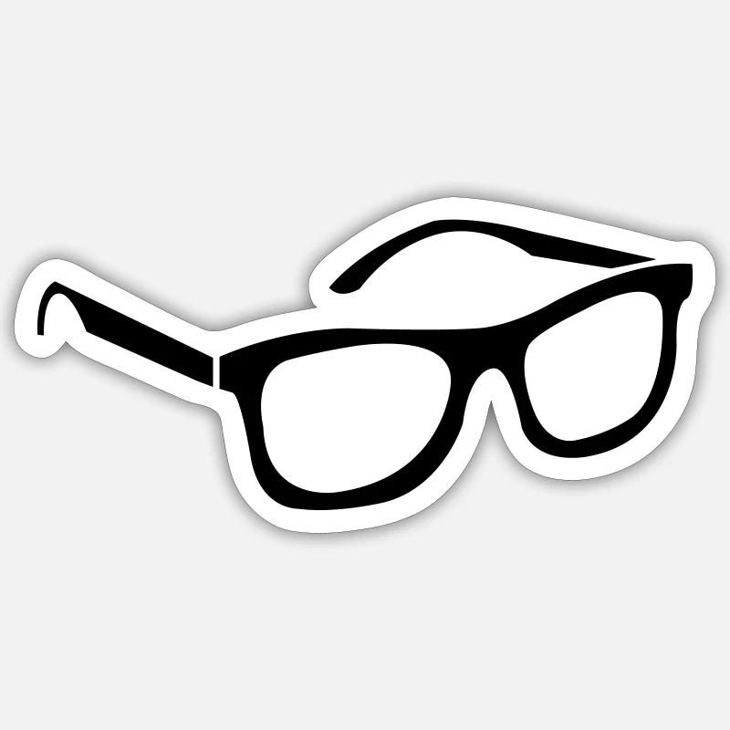 sunglasses - Sticker size S (10 x 10 cm) - white matte