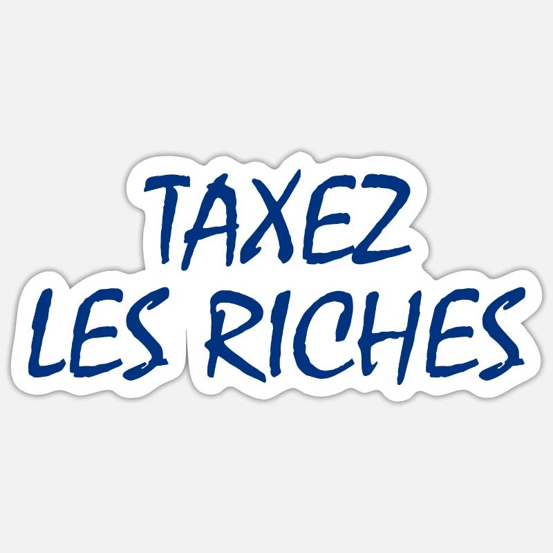Besteuerung der Reichen - Sticker Größe S (10 x 10 cm) - Mattweiß