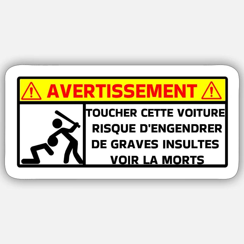 Warning - Sticker size S (10 x 10 cm) - white matte