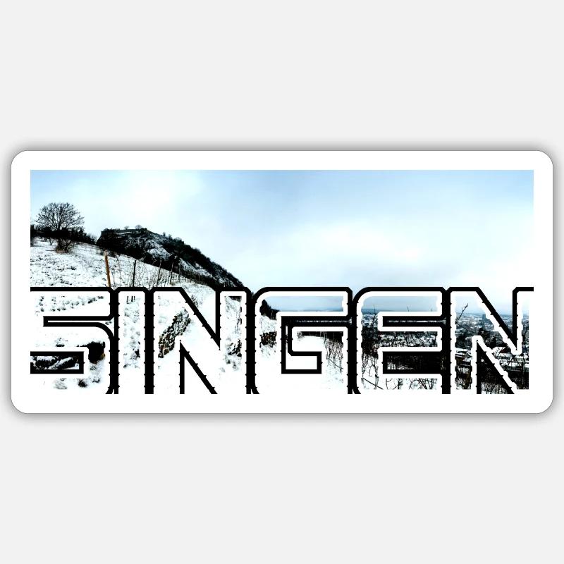 Singen Schnee überlappend modern Januar Sticker Größe S (10 x 10 cm)