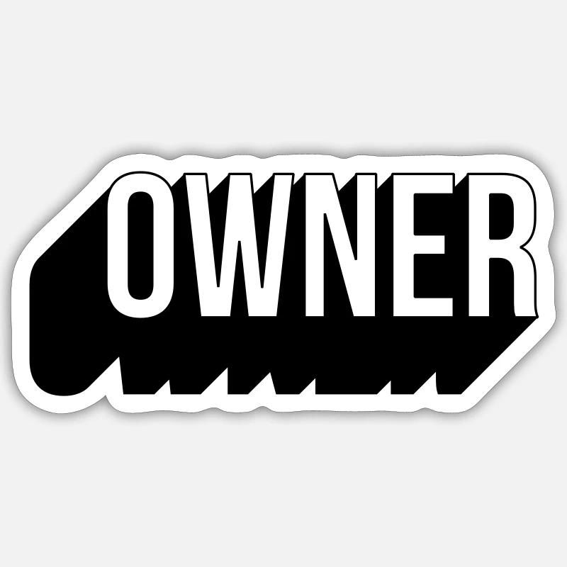 Propriétaire - Sticker taille S (10 x 10 cm) - blanc mat