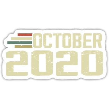 October 2020 - Geburtstag im Oktober 2020 - Sticker Größe S (10 x 10 cm) - Mattweiß - Vorne