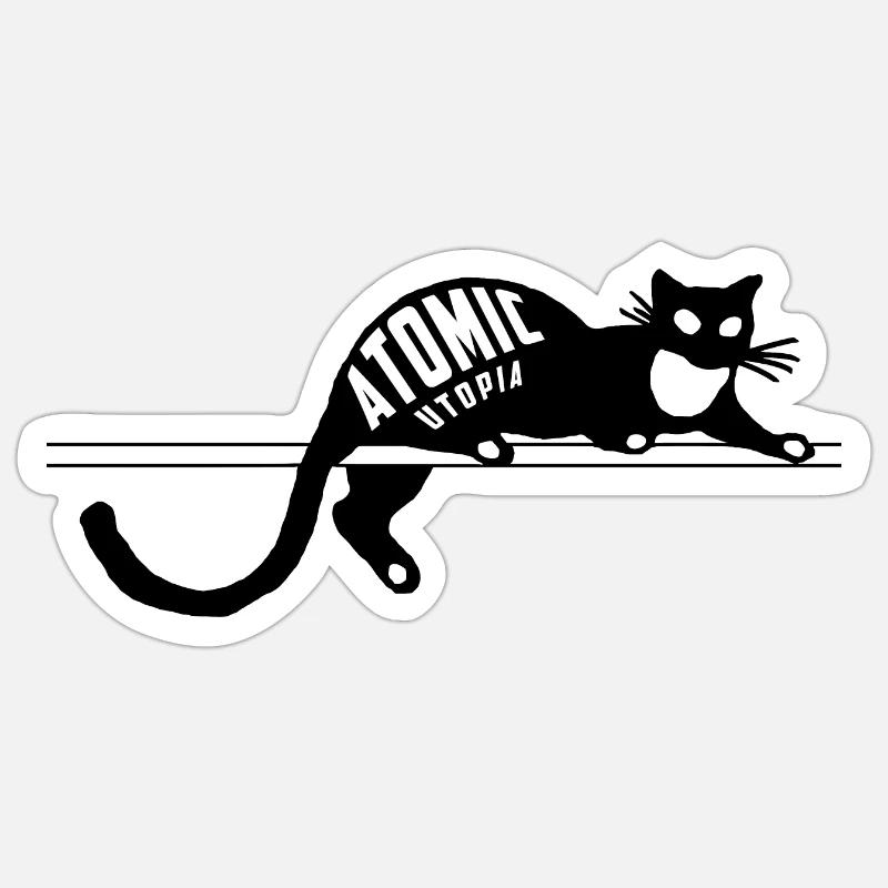 Atomic Utopia - Cat Sticker size S (10 x 10 cm)