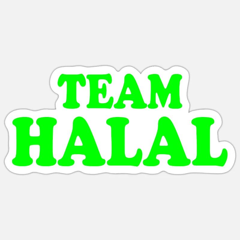 Team halal - Sticker taille S (10 x 10 cm) - blanc mat