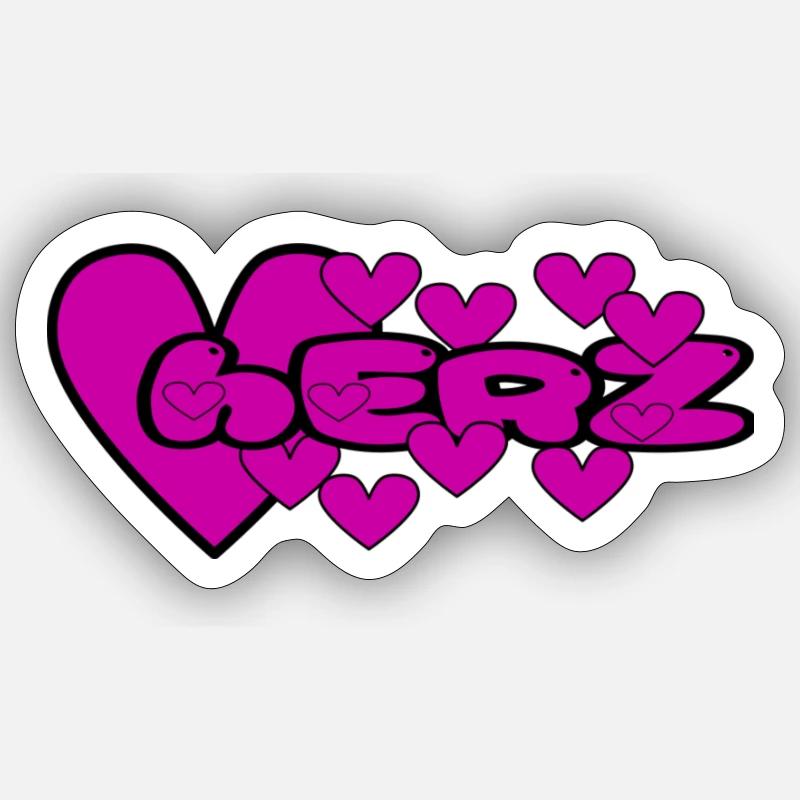 Herz - Sticker Größe S (10 x 10 cm) - Mattweiß