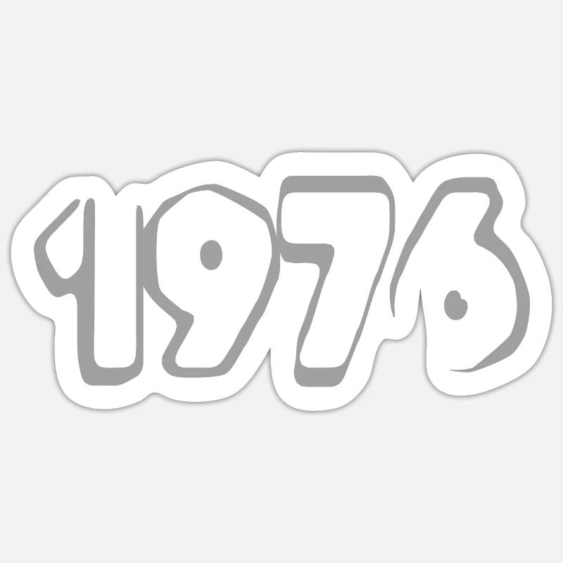Année 1976 - Sticker taille S (10 x 10 cm) - blanc mat