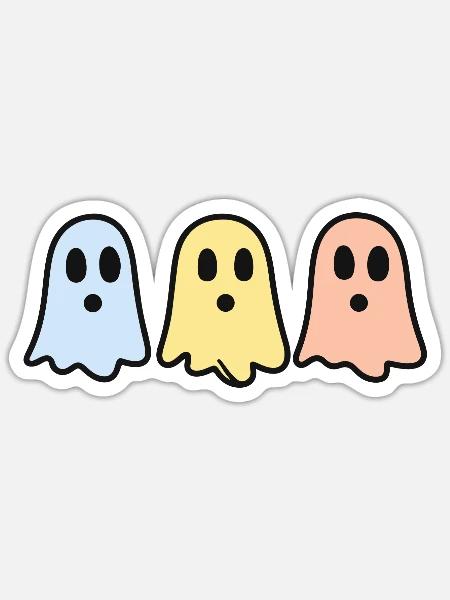 Geister Halloween Witzig Team - Sticker Größe S (10 x 10 cm) - Mattweiß
