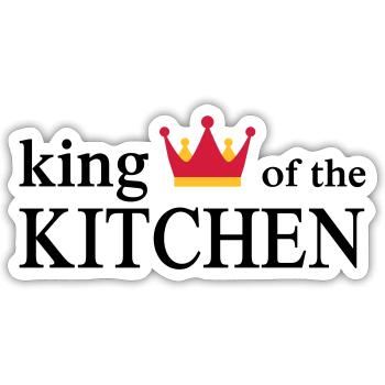 Lustige Kochschürze für Männer - Sticker Größe S (10 x 10 cm) - Mattweiß - Vorne