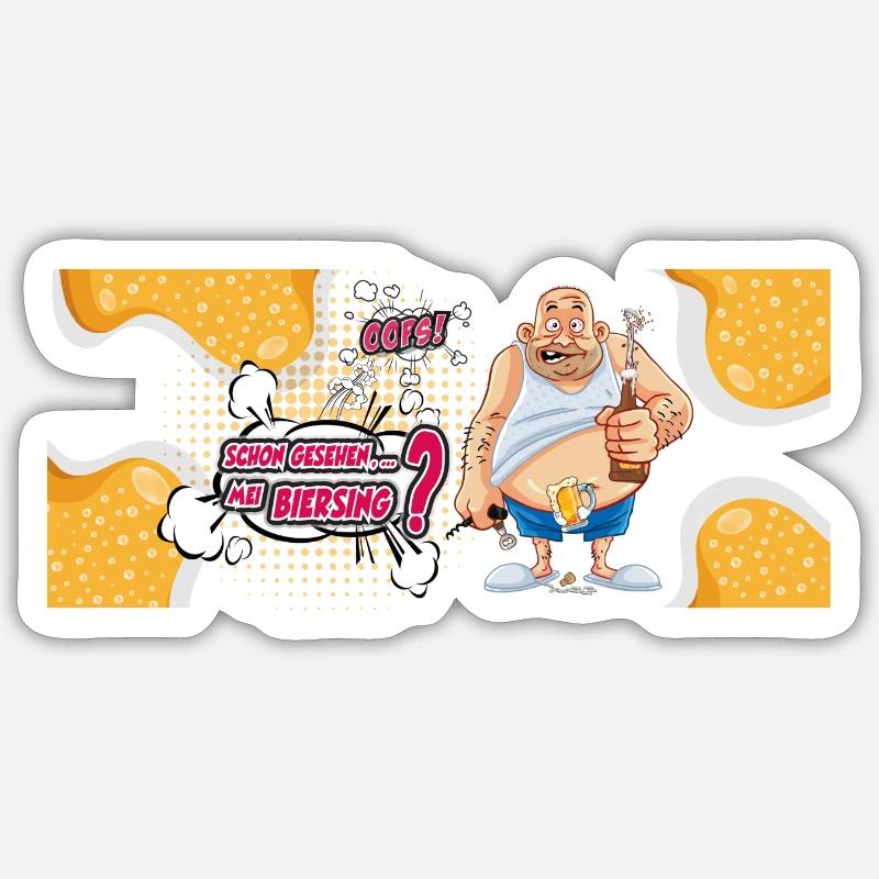 Biersing - Sticker Größe S (10 x 10 cm) - Mattweiß