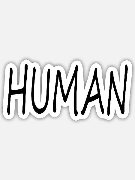 Schriftzug Human LGBT - Sticker Größe S (10 x 10 cm) - Mattweiß