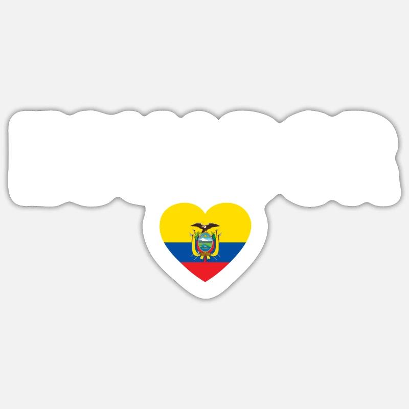 Équateur Drapeau équatorien - Sticker taille S (10 x 10 cm) - blanc mat