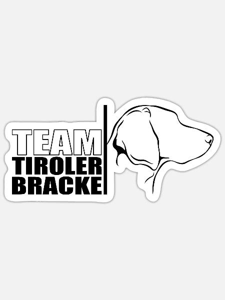 TEAM Tiroler Bracke Hunde Hund Wilsigns - Sticker Größe S (10 x 10 cm) - Mattweiß