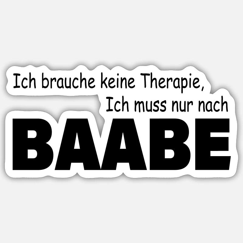 Therapy BAABE - Sticker size S (10 x 10 cm) - white matte