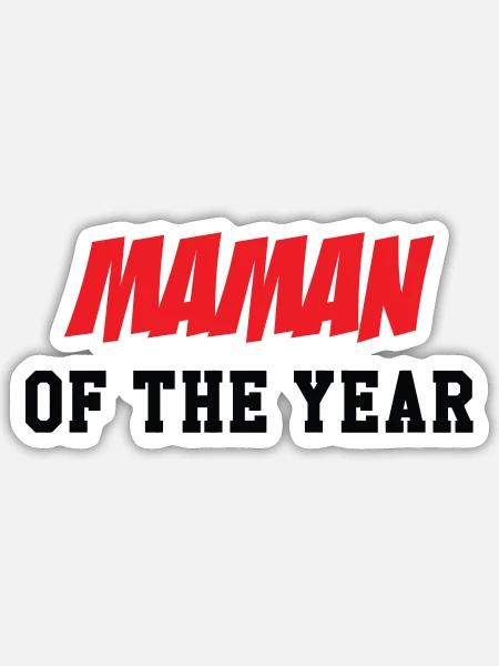 Maman de l'année - Fête des Mères - Sticker størrelse S (10 x 10 cm) - mat hvid
