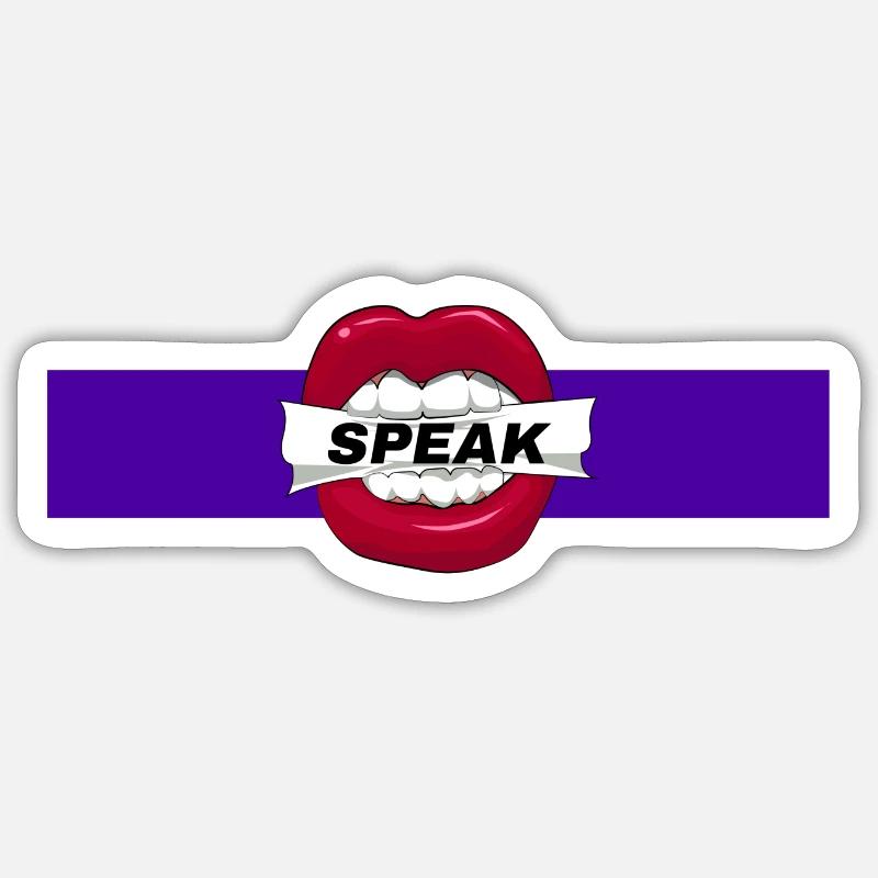 Parler - Sticker taille S (10 x 10 cm) - blanc mat