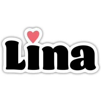 Lina Geschenk - Sticker Größe S (10 x 10 cm) - Mattweiß - Vorne